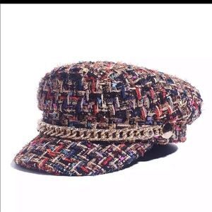 Brand new Multicolor Tweed Newsboy Cap